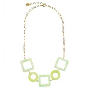 NEW JULIO JEWELRY women's portrait necklace in green